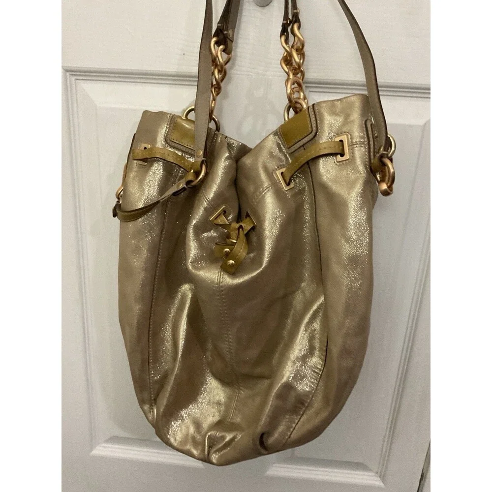 Coach Metallic Gold Leather Tote Bag - Picture 11 of 12